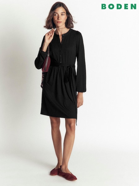 Black - Boden Adele Belted Jersey Dress