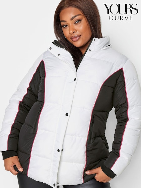 Yours Curve Black Colourblock Puffa Coat (235046) | €41.50