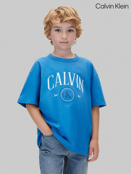 Blue - Calvin Klein Graphic Logo T-shirt