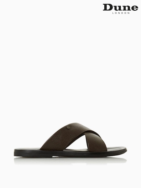 Dune London Leather Frank Comfort Cross Strap Sandals (235495) | 271 LEI