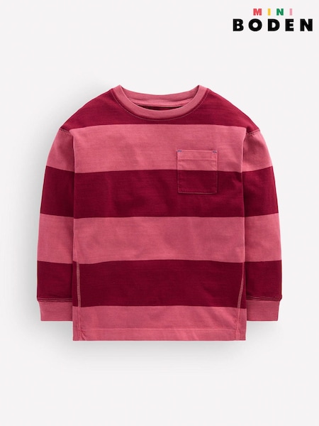 Red - Boden Long Sleeve Garment Dye T-shirt