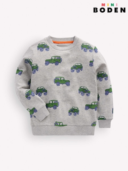 Grey - Boden Everyday Printed Sweatshirt