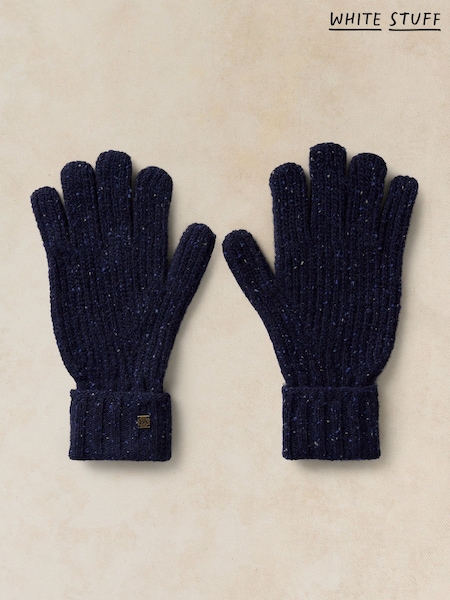 Blue - Regular White Stuff Nep Rib Gloves