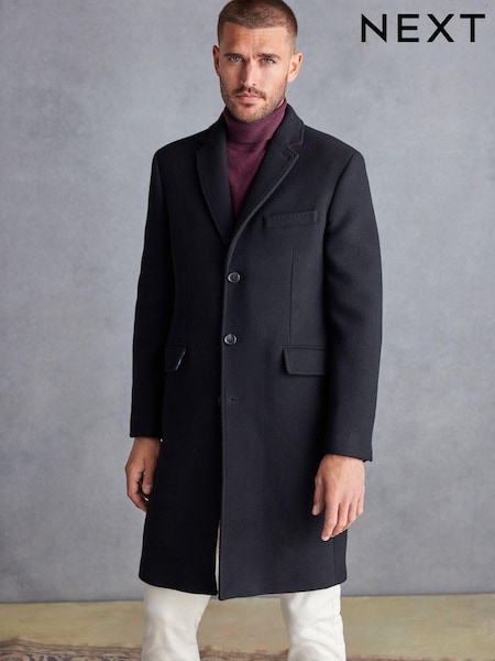 Black Signature Epsom Overcoat With Cashmere (235784) | €90