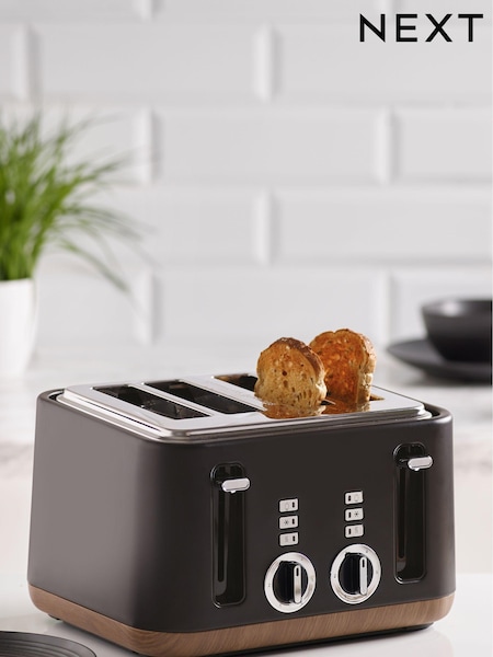 Black Bronx Wood Effect 4 Slice Toaster (236252) | €76
