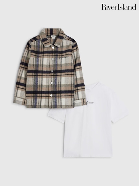 Кремовый - River Island Check Shirt Set