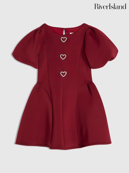 Red - River Island Heart Scuba Dress