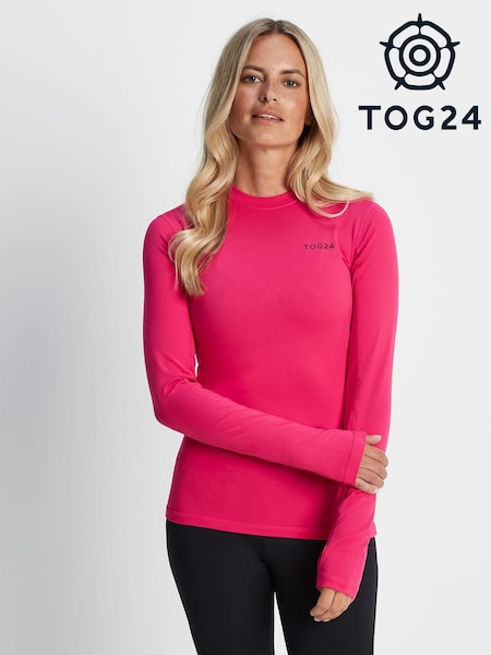 Hellpink - Tog 24 Snowdon Thermo-T-Shirt mit RV-Kragen (236388) | 22 €