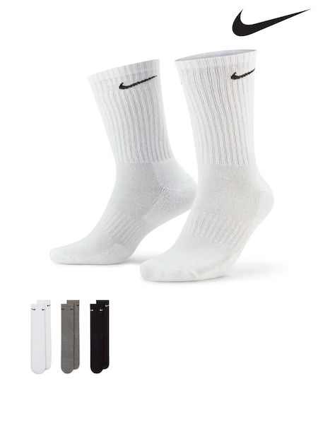 Nike Grey Crew Everyday Cushioned Crew Socks 3 Pack (236741) | €17.50