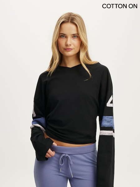 Blue - Cotton On Active Graphic V-neck Long Sleeves T-shirt