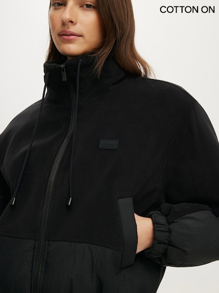 Чорний - Cotton On Polar Fleece стьобана куртка