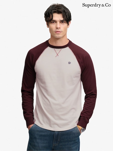rjava - Regular Superdry Vintage Athletic Baseball Top