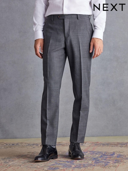 Grey Tailored Fit Signature TG Di Fabio Wool Rich Puppytooth Suit: Trousers (237946) | € 25
