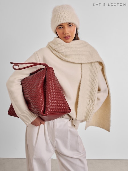 Red - Katie Loxton Nova Hand Woven Shoulder Bag