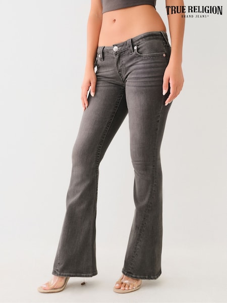 Grey - True Religion Joey Low Rise Flared Jeans