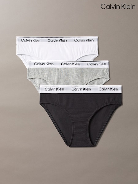 Black - Calvin Klein Bikini Briefs 3 Pack- Icon Cotton Stretch
