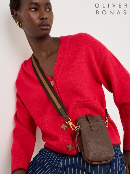 Brown - Oliver Bonas Cross-body Phone Bag