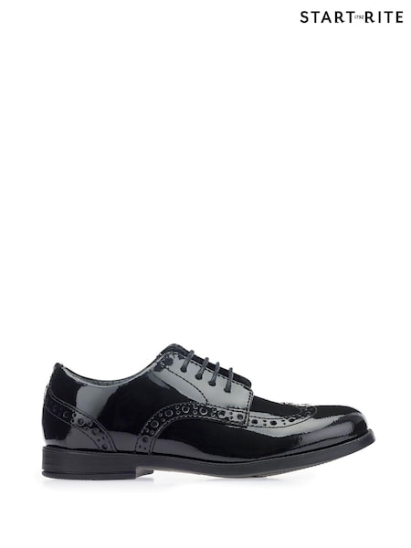 Start-rite Brogue Snr Black Patent Leather School Shoes Wide Fit (239343) | ‏297‏₪