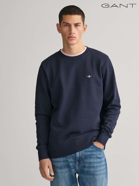 GANT Blue Green Regular-Fit Shield Crew Neck Sweatshirt (239391) | R$ 940