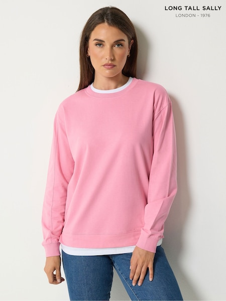 Pink - Long Tall Sally Cotton Layered Top