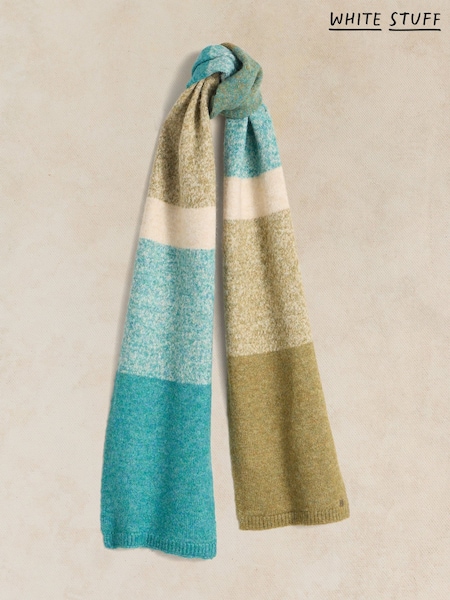 Green - Regular White Stuff Ombre Knitted Scarf
