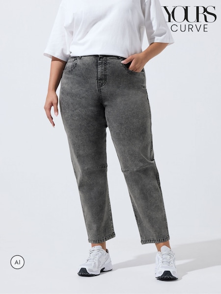 Grau - Yours Curve Limited Co-ord Barrel Leg Jeans
