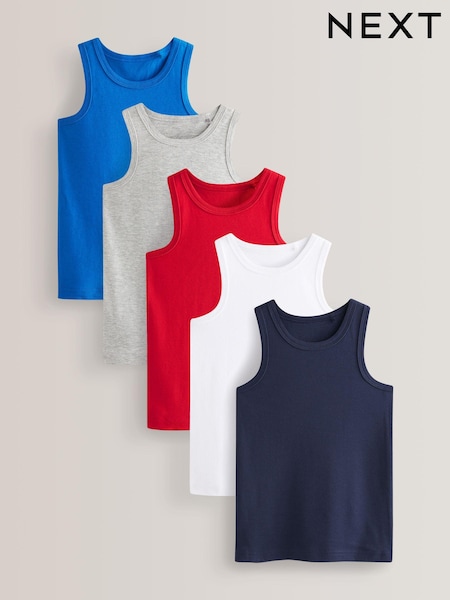 Več - 100% Cotton' to header Vests 5 Pack (1.5-16yrs) (240575) | € 11 - € 15