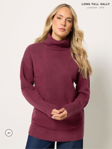 Red - Long Tall Sally Knitted Roll Neck Jumper