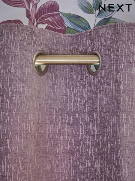 Purple Heavyweight Chenille Eyelet Lined Curtains (240928) | €39 - €102