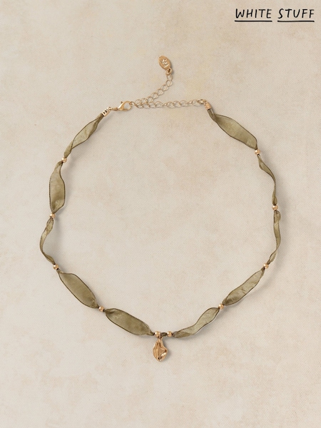 أخضر - White Stuff Mimi Ribbon Charm Necklace