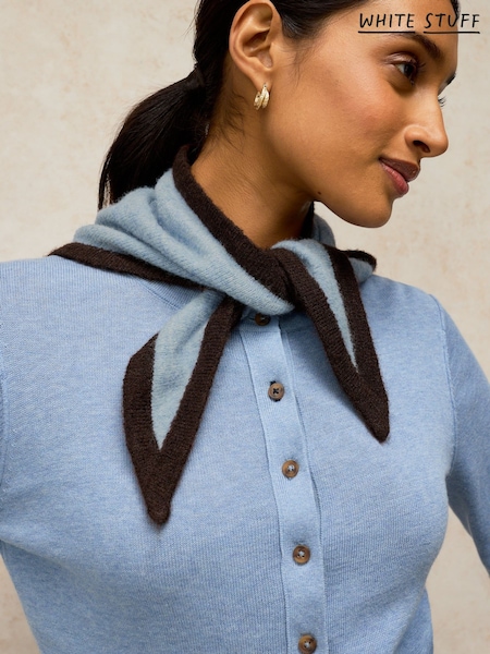 Blue - White Stuff Triangle Scarf