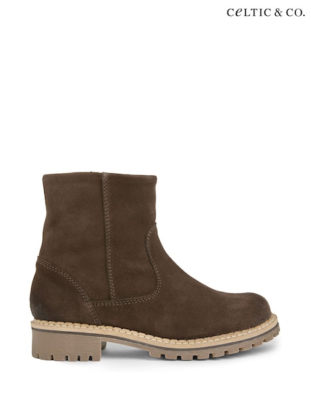 Brown - Celtic & Co. Waterproof Suede Ankle Boots