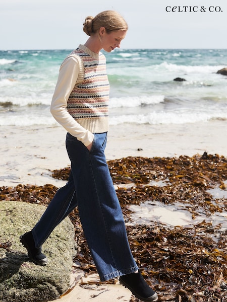 Natural - Celtic & Co. Fair Isle Tank Top