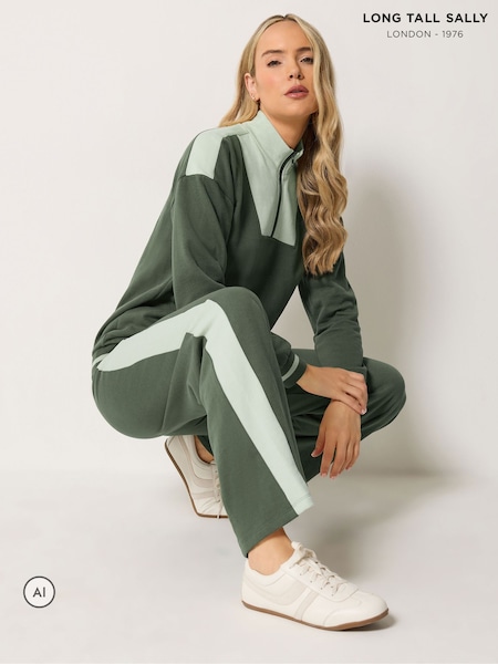 Green - Long Tall Sally Colour Block Wide Leg Joggers