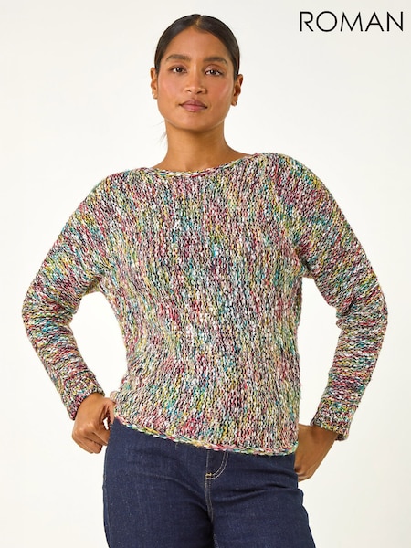 Green - Roman Batwing Tape Yarn Jumper