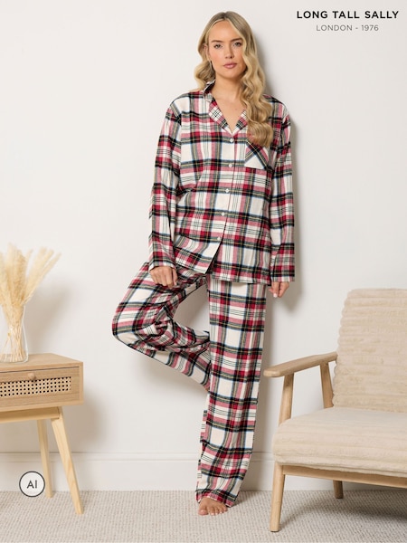 Red - Long Tall Sally Check Cotton Pyjamas Set