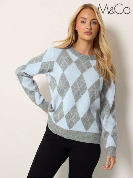 Կապույտ - M&co Argyle Jumper