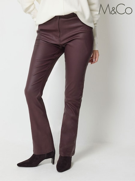 Purple - M&co Coated Bootcut Jeans