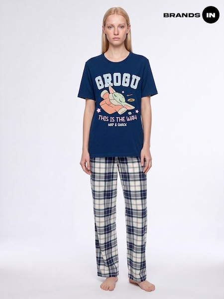 أزرق - بيجامات Star Wars Grogu This Is The Way من Brands In