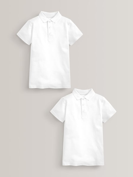 Blanco - Easy Fastening School 100% Cotton Polo Shirts 2 Pack (3-16yrs) (243004) | 8 € - 17 €