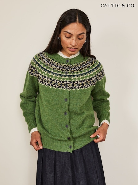 Жасыл - Celtic & Co. Highlands Crew Neck Cardigan