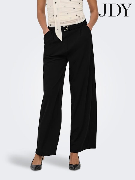 Black - Jdy Belted Wide Leg Trousers
