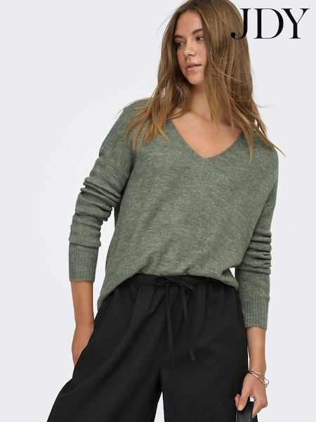 Verde - Jdy Soft Touch V-neck Jumper