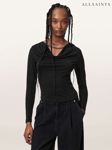 Черный - Allsaints Hallie Long Sleeve Top