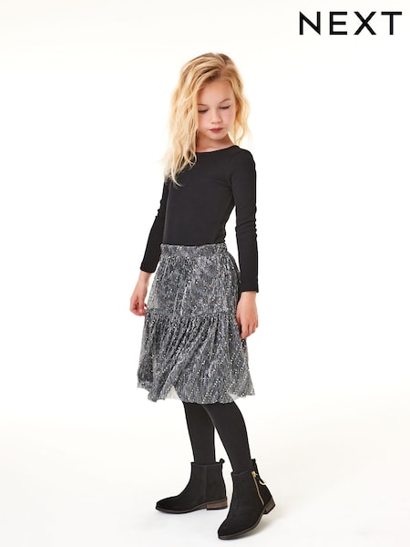 Black Long Sleeve Ribbed Top (3-16yrs) (244376) | $9 - $14