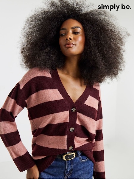 Pink - Simply Be Sponge Boyfriend Cardigan