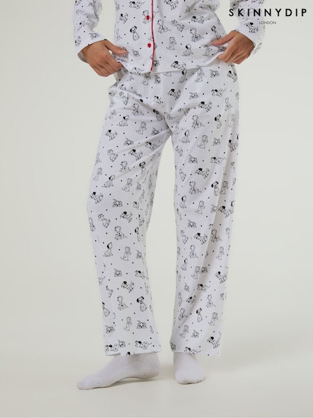 أبيض - Skinnydip Disney 101 Dalmatians Pyjamas Set With Scrunchie