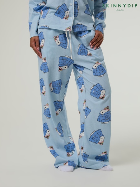 Blue - Skinnydip X Peanuts Snoopy Coat Pyjamas Set With Scrunchie