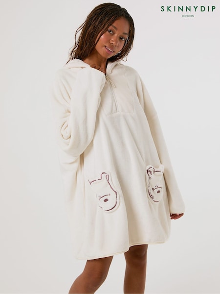 أبيض - Skinnydip Disney Winnie The Pooh 3d Ears Blanket Hoodie