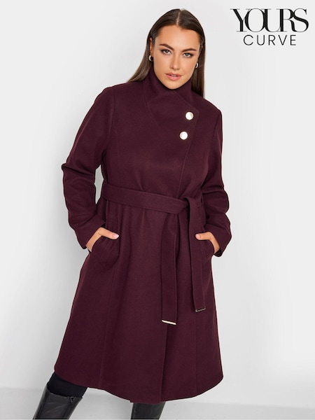 Yours Curve Red Belted Military Coat (245089) | €47.50